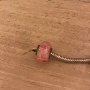 Light Pink Murano Glass Flower Charm